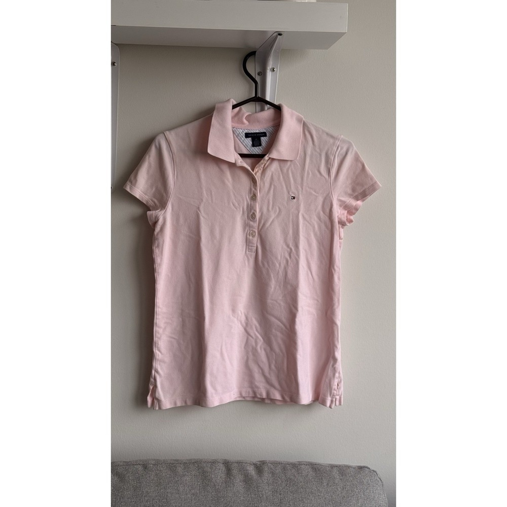 ✨3 for $20 Tommy Hilfiger Women's Polo Shirt‎ Medium Pink Short Sleeve
